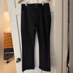 PAIGE Claudine Kick Flare in Black Fog Luxe Coating, 29